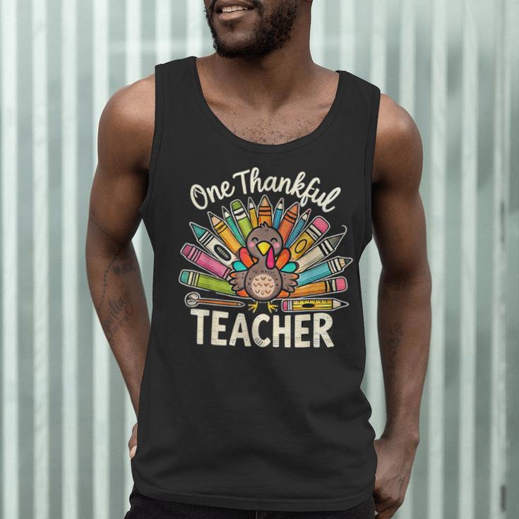 One Thankful Teacher Cute Thanksgiving Turkey School Men Tank Top, novelty gifts, funny gifts One Thankful Teacher Cute Thanksgiving Turkey School Men Tank Top, novelty gifts, funny gifts