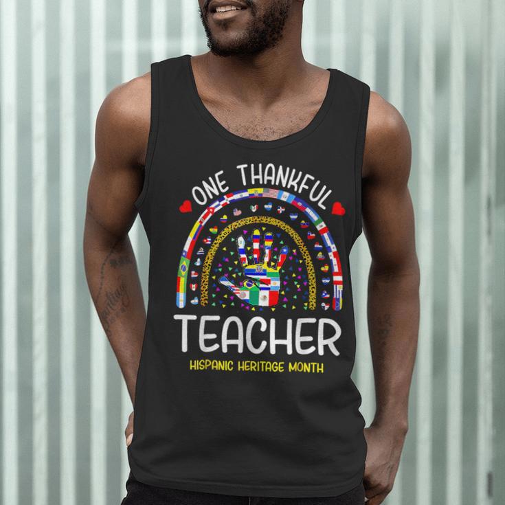 One Thankful Teacher Hispanic Heritage Month Countries Flags Men Tank Top, novelty gifts, funny gifts One Thankful Teacher Hispanic Heritage Month Countries Flags Men Tank Top, novelty gifts, funny gifts