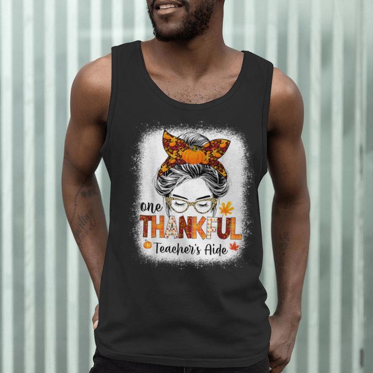One Thankful Teacher's Aide Messy Bun Thanksgiving Fall Men Tank Top, novelty gifts, funny gifts One Thankful Teacher's Aide Messy Bun Thanksgiving Fall Men Tank Top, novelty gifts, funny gifts