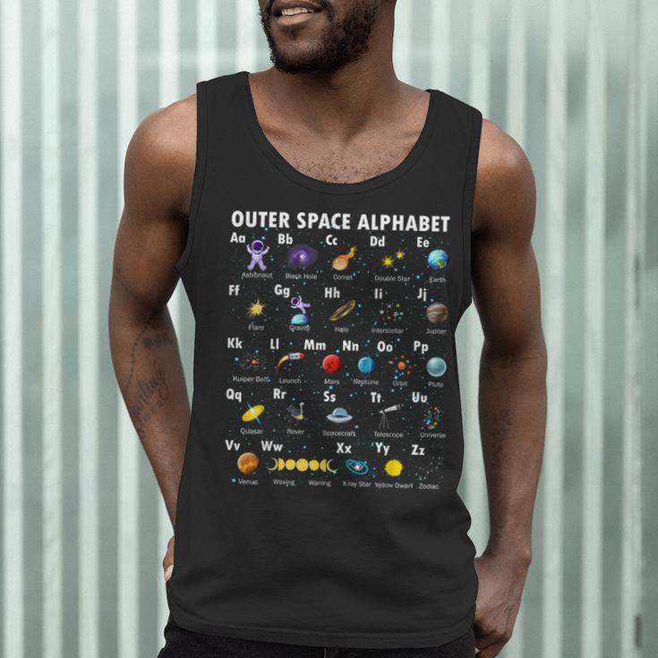 Outer Space Alphabet Kindergarten Teachers 1st Day Of School Men Tank Top, novelty gifts, funny gifts Outer Space Alphabet Kindergarten Teachers 1st Day Of School Men Tank Top, novelty gifts, funny gifts