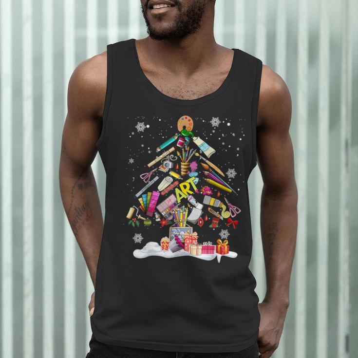 Paintbrush Christmas Tree Decor Xmas For Artist Art Teacher For Men Women Men Tank Top, novelty gifts, funny gifts