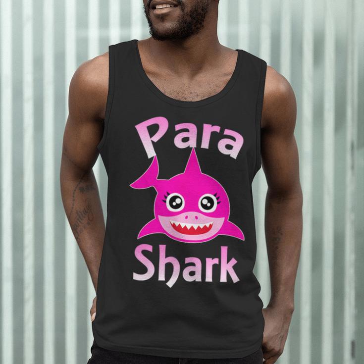 Para Shark Paraprofessional Female Teacher Men Tank Top, novelty gifts, funny gifts