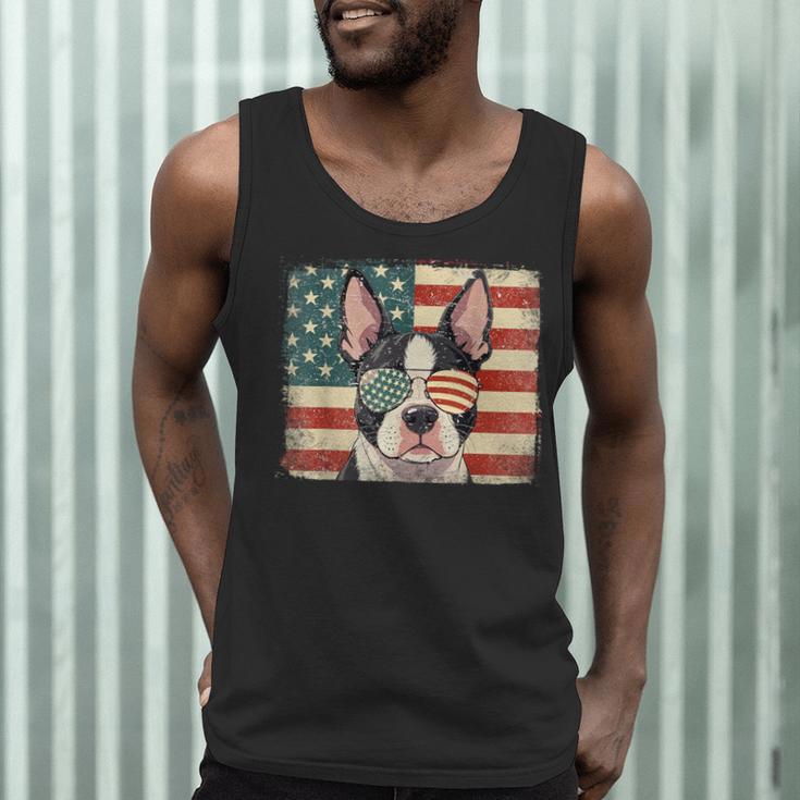 Patriotic Boston Terrier Dog Lover USA Flag 4th Of July For Men Women Kids Men Tank Top, novelty gifts, funny gifts