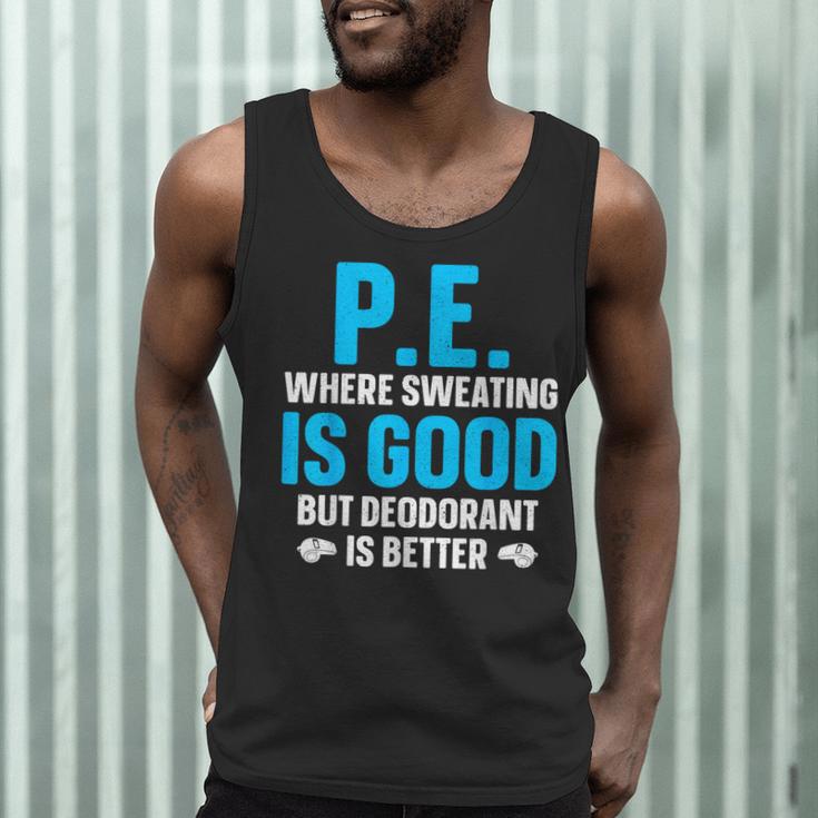 PE Teacher Art For Men Women Gym Teacher Appreciation Men Tank Top, novelty gifts, funny gifts