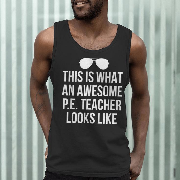 PE Teacher Sunglasses What Awesome Looks Like Men Tank Top, novelty gifts, funny gifts