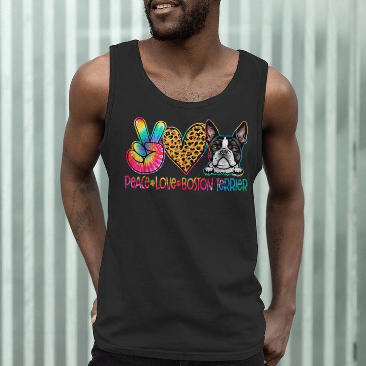 Peace Love Boston Terrier Tie Dye Dog Lover For Men Women Girls Kids Men Tank Top, novelty gifts, funny gifts