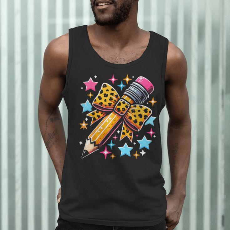 Pencil Leopard Coquette Bow Teacher Life Back To School Men Tank Top, novelty gifts, funny gifts Pencil Leopard Coquette Bow Teacher Life Back To School Men Tank Top, novelty gifts, funny gifts