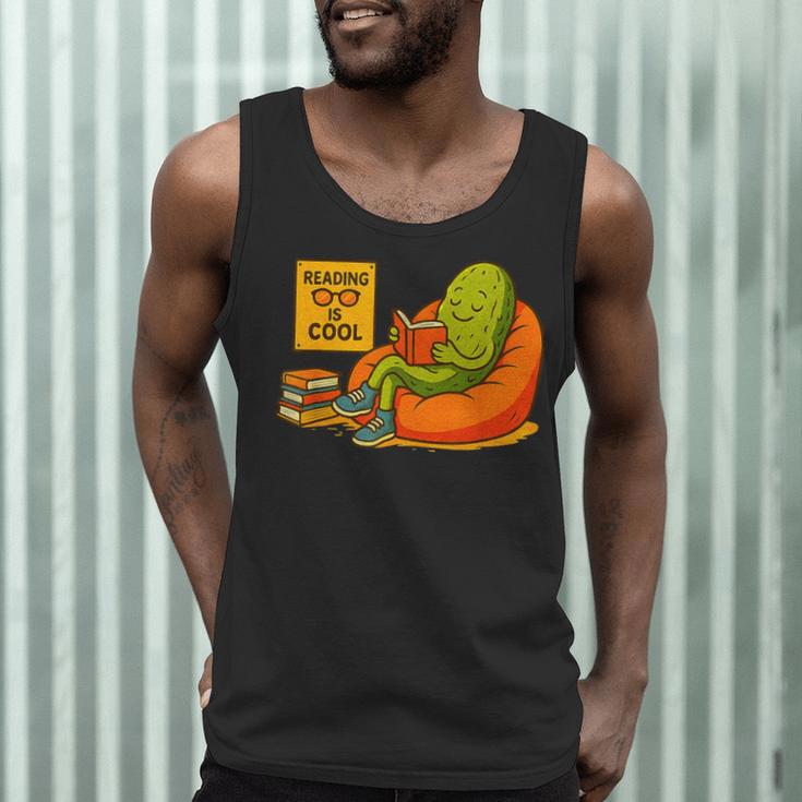 Pickle Reading Books Bookworm Teacher Librarian Kids Retro Men Tank Top, novelty gifts, funny gifts Pickle Reading Books Bookworm Teacher Librarian Kids Retro Men Tank Top, novelty gifts, funny gifts