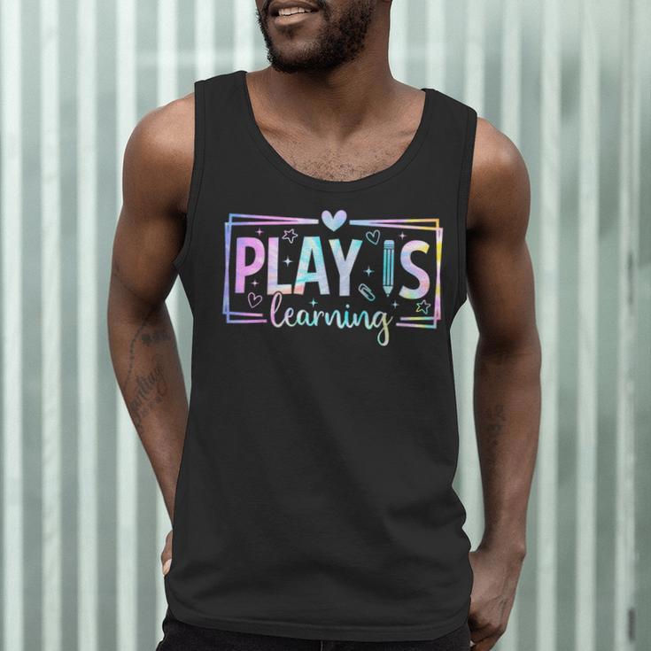 Play Is Learning Kindergarten Teacher Team Women Men Tank Top, novelty gifts, funny gifts