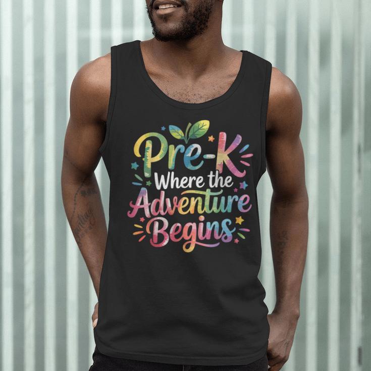 Pre-K Where The Adventure Begins Preschool Teachers Students Men Tank Top, novelty gifts, funny gifts
