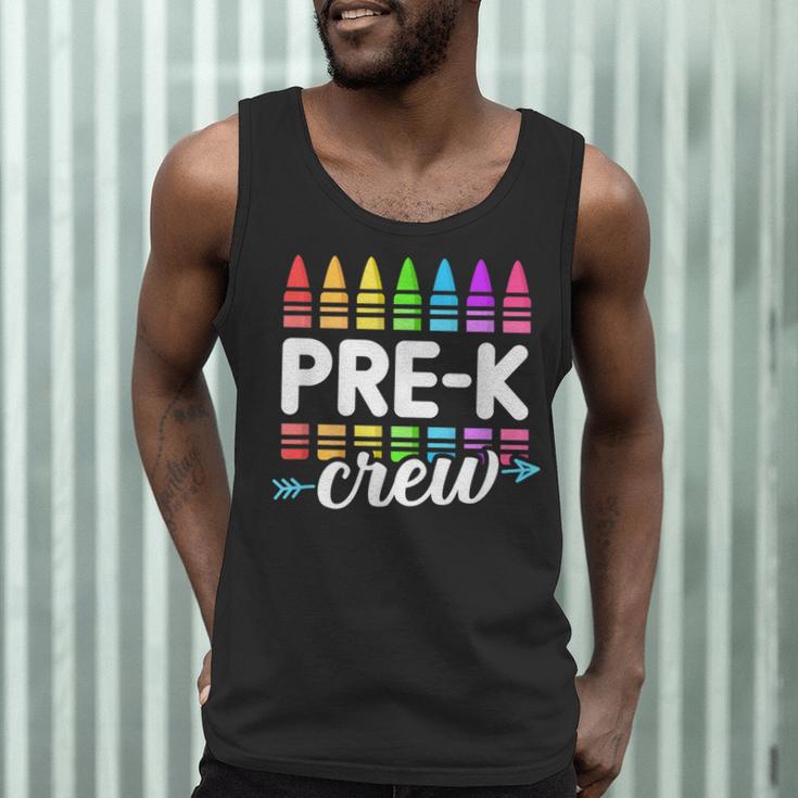 Pre-K Crew Teacher Team Squad Hello Back School Graduation Men Tank Top, novelty gifts, funny gifts