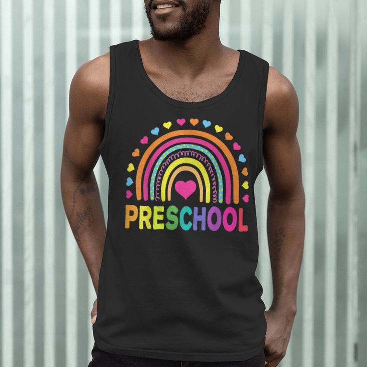 Preschool Rainbow Girls Boys Kids Teacher Back To School Men Tank Top, novelty gifts, funny gifts