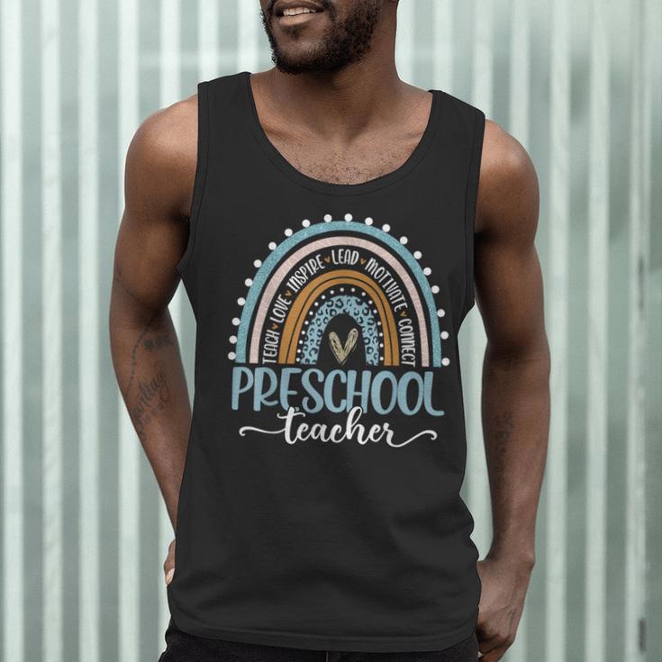Preschool Teacher Leopard Boho Rainbow Back To School Men Tank Top, novelty gifts, funny gifts Preschool Teacher Leopard Boho Rainbow Back To School Men Tank Top, novelty gifts, funny gifts