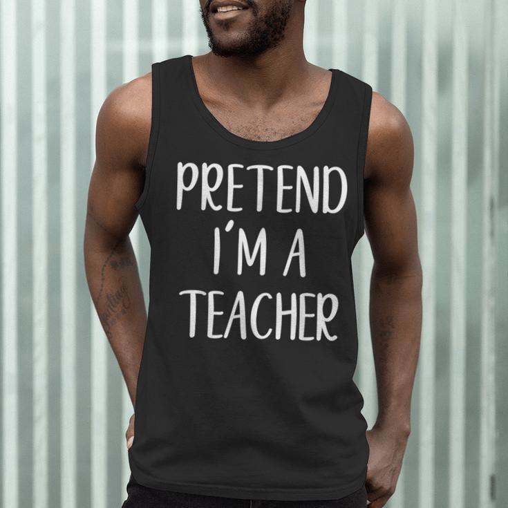 Pretend I'm A Teacher Costume Halloween Easy Adult Kid Men Tank Top, novelty gifts, funny gifts