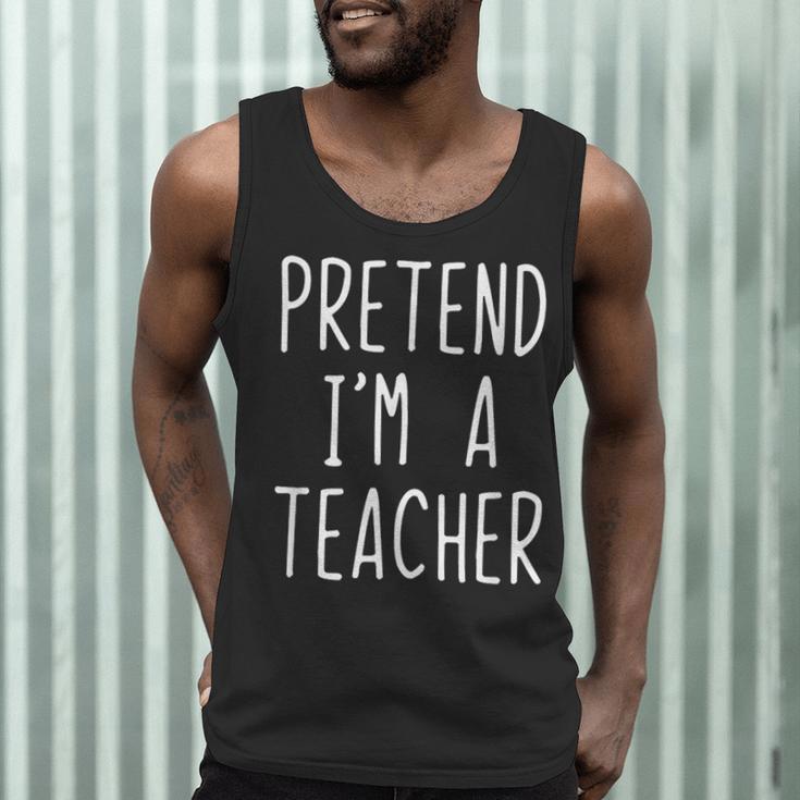 Pretend I'm A Teacher Costume Halloween Lazy Adult Kids Men Tank Top, novelty gifts, funny gifts