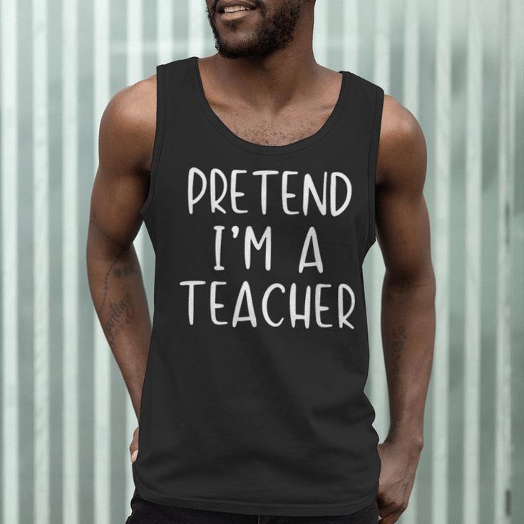 Pretend I'm A Teacher Costume Halloween Simple Adult Kid Men Tank Top, novelty gifts, funny gifts
