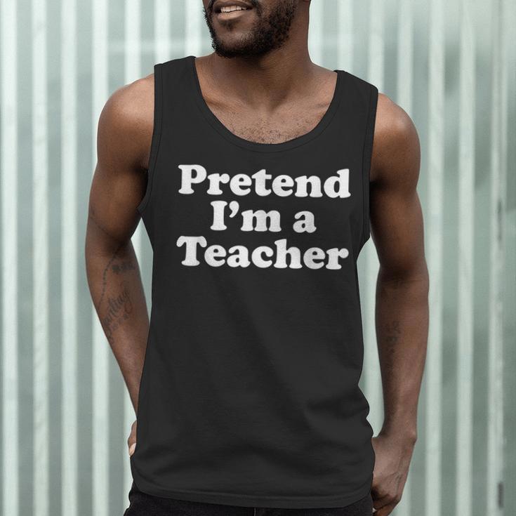 Pretend I'm A Teacher Lazy Easy Halloween Costume Men Tank Top, novelty gifts, funny gifts
