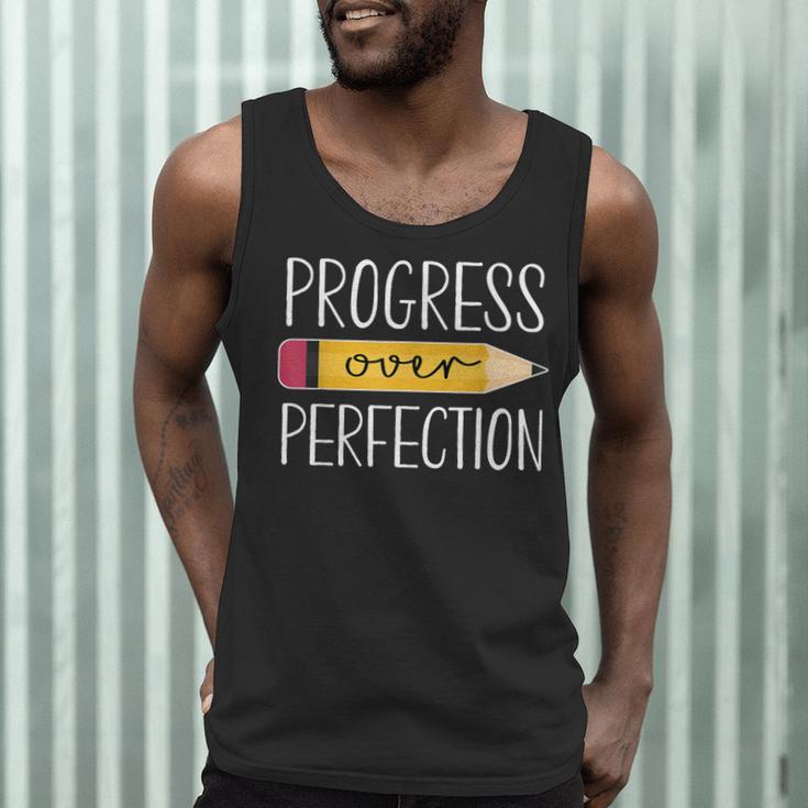 Progress Over Perfection Motivational Back To School Teacher Men Tank Top, novelty gifts, funny gifts Progress Over Perfection Motivational Back To School Teacher Men Tank Top, novelty gifts, funny gifts