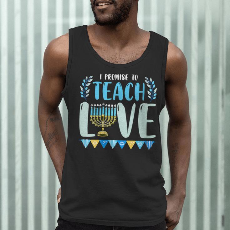I Promise To Teach Love Hanukkah Chanukah Jewish Teacher Men Tank Top, novelty gifts, funny gifts
