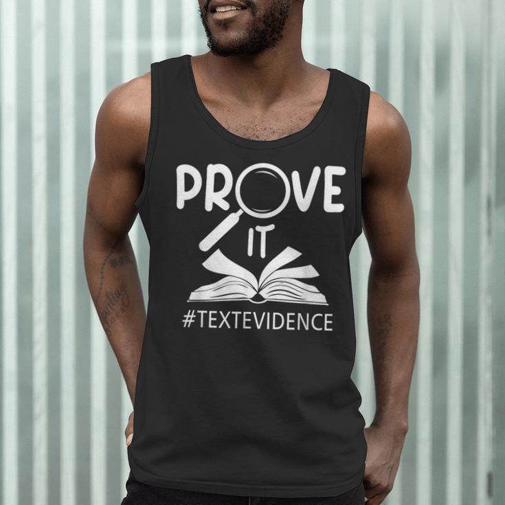 Prove It Text Evidences Reading Teacher First Day Of School Men Tank Top, novelty gifts, funny gifts