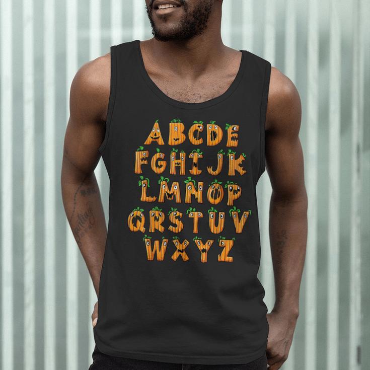 Pumpkin ABC Halloween Alphabet Costume School Teacher Kids Men Tank Top, novelty gifts, funny gifts