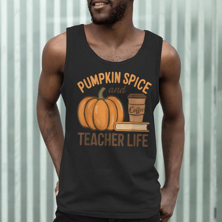 Pumpkin Spice And Teacher Life Halloween Teacher Men Tank Top, novelty gifts, funny gifts Pumpkin Spice And Teacher Life Halloween Teacher Men Tank Top, novelty gifts, funny gifts