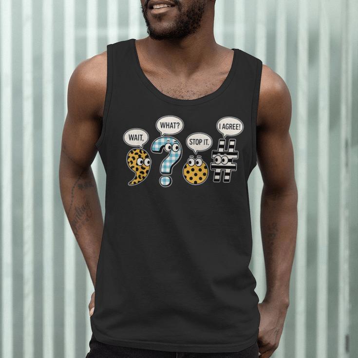 Punctuation English Grammar Teacher Back To School Men Tank Top, novelty gifts, funny gifts