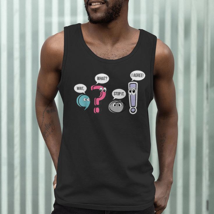 Punctuation English Teacher Wait What Stop It I Agree Men Tank Top, novelty gifts, funny gifts Punctuation English Teacher Wait What Stop It I Agree Men Tank Top, novelty gifts, funny gifts