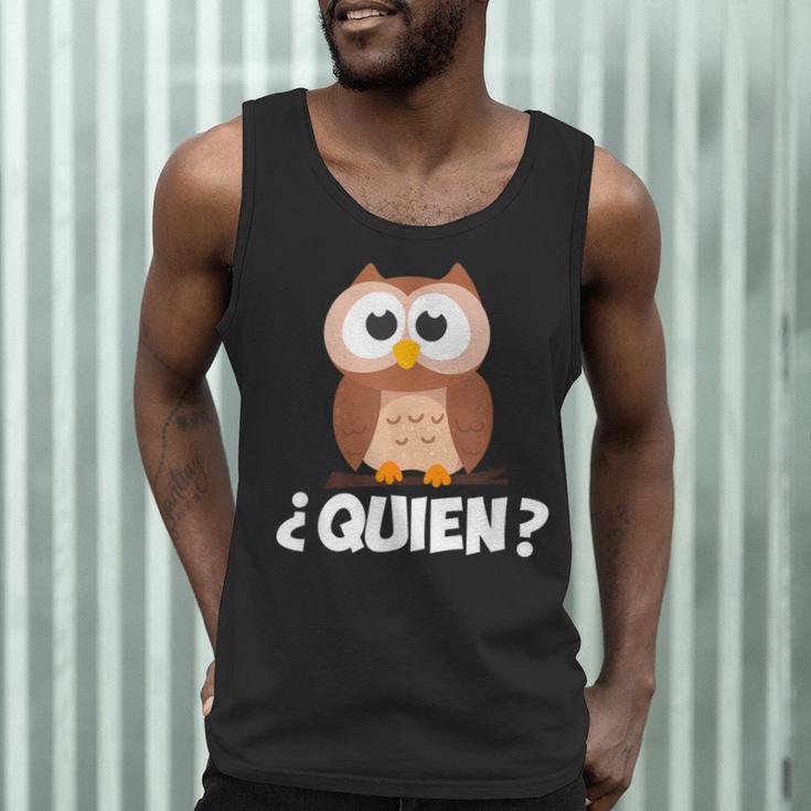 Quien Who Owl Spanish Teacher Men Tank Top, novelty gifts, funny gifts Quien Who Owl Spanish Teacher Men Tank Top, novelty gifts, funny gifts