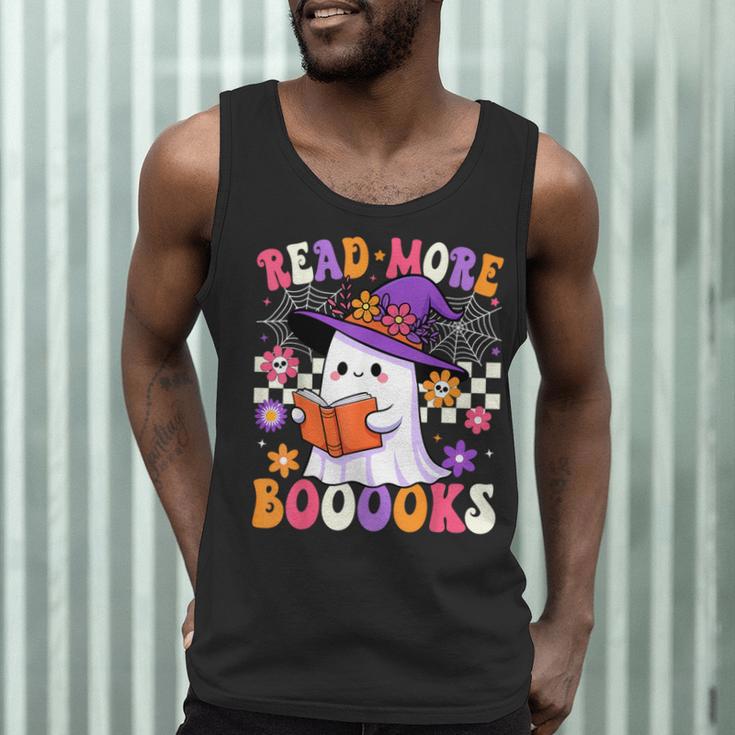 Read More Books Ghost Reading Book Teacher Halloween Men Tank Top, novelty gifts, funny gifts