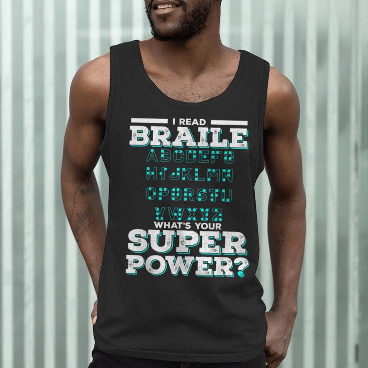 I Read Braille Tell Me Your Superpower Braille Teacher For Men Women Men Tank Top, novelty gifts, funny gifts