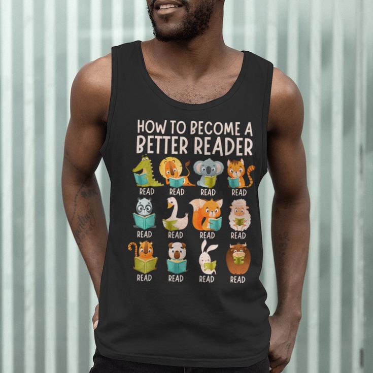 Reading Teacher How To Become a Better Reader Book Lover Fun Men Tank Top, novelty gifts, funny gifts Reading Teacher How To Become a Better Reader Book Lover Fun Men Tank Top, novelty gifts, funny gifts