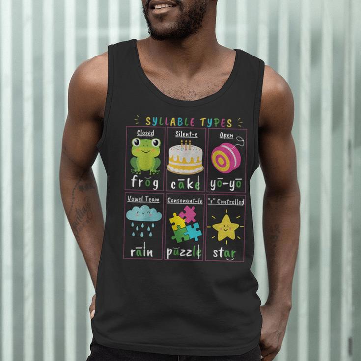 Reading Teacher Syllable Types Phonics Phonemic Awareness Men Tank Top, novelty gifts, funny gifts