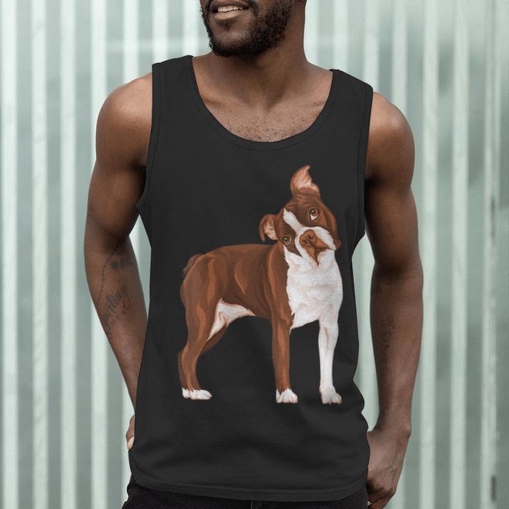 Red Boston Terrier Dog Men Tank Top, novelty gifts, funny gifts