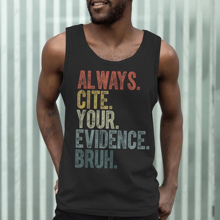 Retro ALways Cite Your Evidence Bruh ELA Teacher For Men Women Kids Men Tank Top, novelty gifts, funny gifts Retro ALways Cite Your Evidence Bruh ELA Teacher For Men Women Kids Men Tank Top, novelty gifts, funny gifts