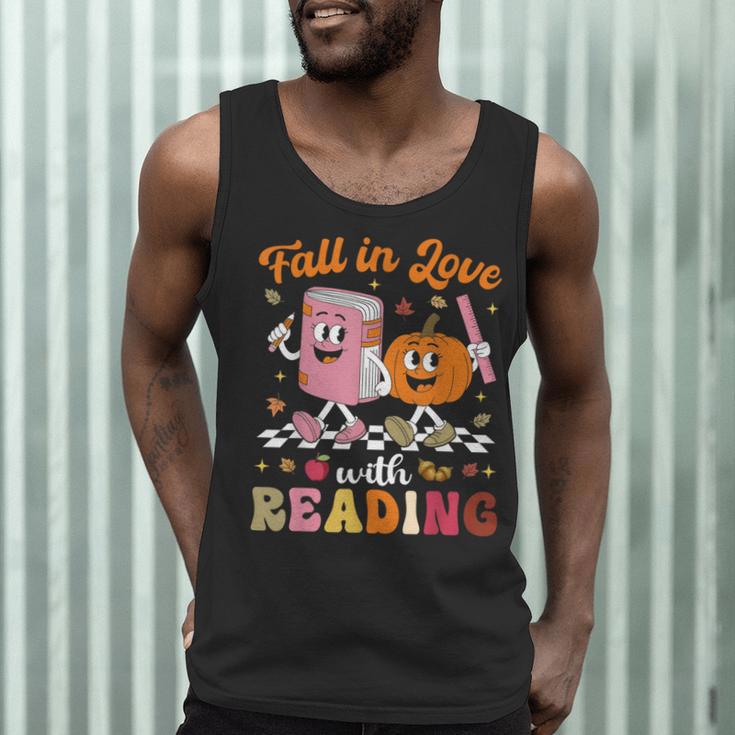 Retro Fall In Love With Learning Pumpkin Autumn Teacher Men Tank Top, novelty gifts, funny gifts Retro Fall In Love With Learning Pumpkin Autumn Teacher Men Tank Top, novelty gifts, funny gifts