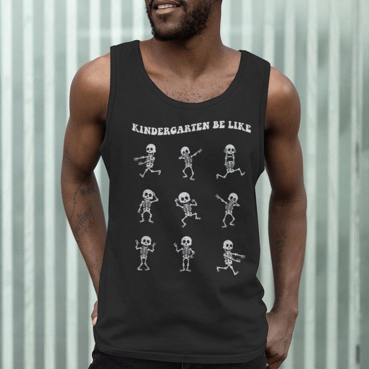 Retro Halloween Kindergarten Teacher Skeleton Trick Or Treat Men Women Kids Men Tank Top, novelty gifts, funny gifts