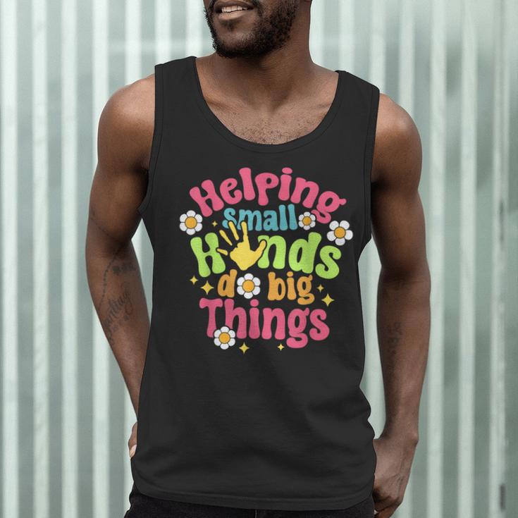 Retro Helping Small Hands Do Big Things Teacher Appreciation For Men Women Men Tank Top, novelty gifts, funny gifts Retro Helping Small Hands Do Big Things Teacher Appreciation For Men Women Men Tank Top, novelty gifts, funny gifts