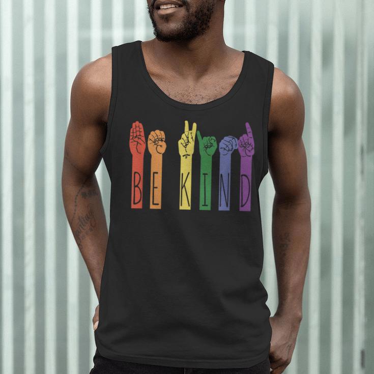 Retro Be Kind ASL Deaf Teacher Sign Language Gay Pride Men Tank Top, novelty gifts, funny gifts Retro Be Kind ASL Deaf Teacher Sign Language Gay Pride Men Tank Top, novelty gifts, funny gifts