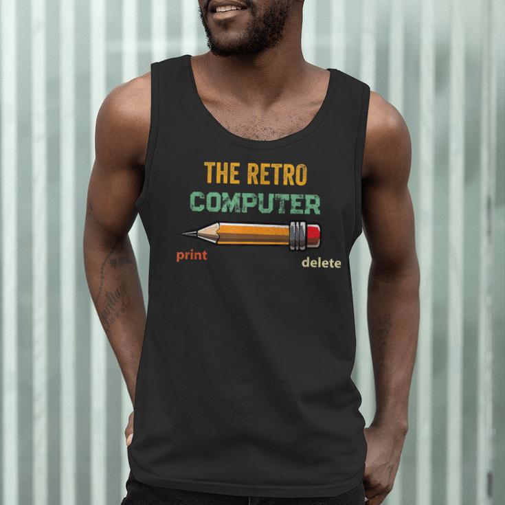 Retro Old-School Computer Pencil Tech Teacher Men Tank Top, novelty gifts, funny gifts Retro Old-School Computer Pencil Tech Teacher Men Tank Top, novelty gifts, funny gifts