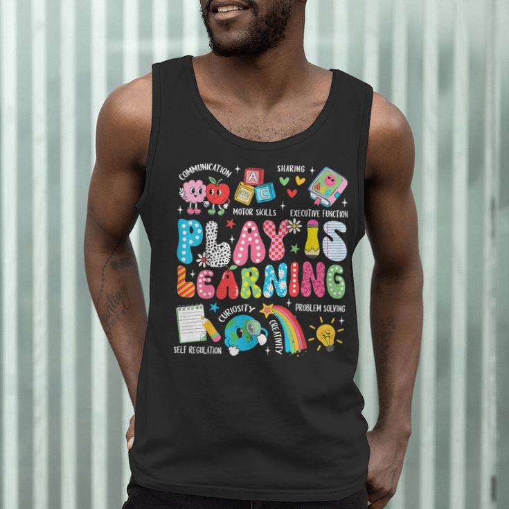 Retro Play Is Learning Kindergarten Teacher Team Women Men Tank Top, novelty gifts, funny gifts