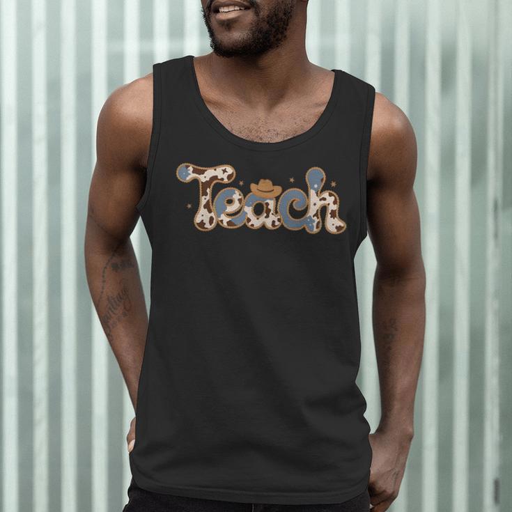 Retro Teacher Western Country Cowboy Cowgirl Back To School Men Tank Top, novelty gifts, funny gifts