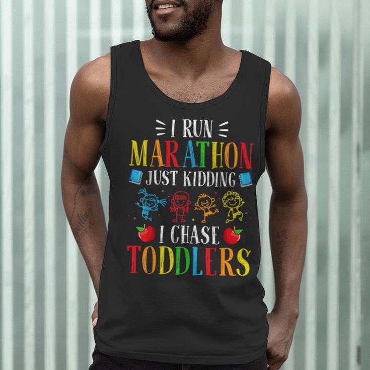 I Run Marathon Just Kidding I Chase Toddlers Teacher Men Tank Top, novelty gifts, funny gifts I Run Marathon Just Kidding I Chase Toddlers Teacher Men Tank Top, novelty gifts, funny gifts
