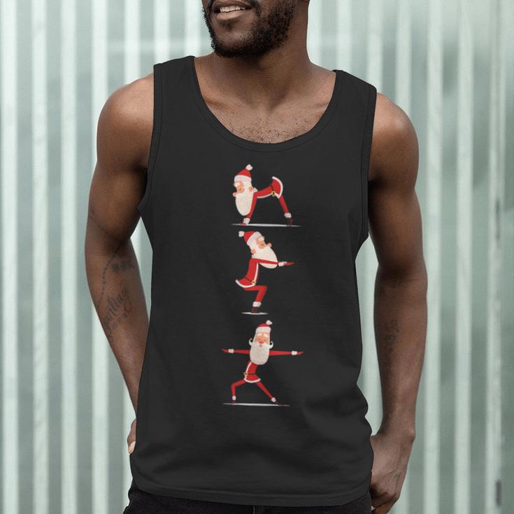 Santa Yoga Poses For Yogi Teacher Christmas Yoga Poses Men Tank Top, novelty gifts, funny gifts Santa Yoga Poses For Yogi Teacher Christmas Yoga Poses Men Tank Top, novelty gifts, funny gifts