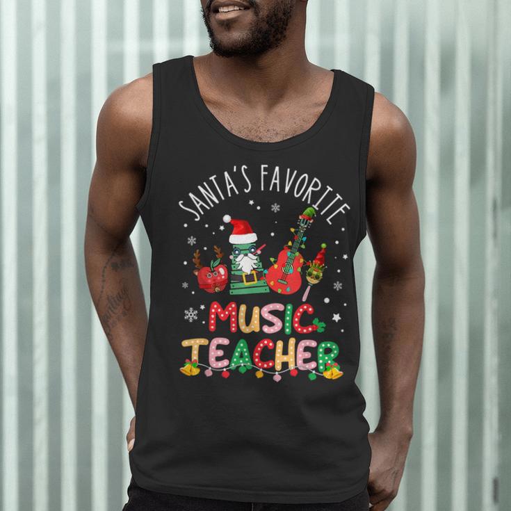 Santa's Favorite Music Teacher Christmas Santa Hat Matching Men Tank Top, novelty gifts, funny gifts Santa's Favorite Music Teacher Christmas Santa Hat Matching Men Tank Top, novelty gifts, funny gifts