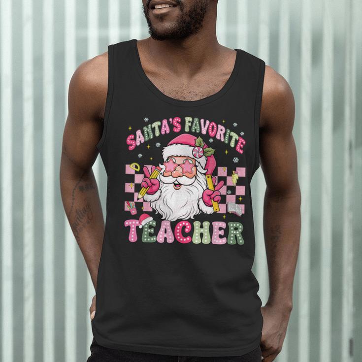 Santa's Favorite Teacher Groovy Christmas Teacher Boys Girls Men Tank Top, novelty gifts, funny gifts Santa's Favorite Teacher Groovy Christmas Teacher Boys Girls Men Tank Top, novelty gifts, funny gifts