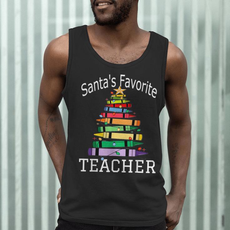 Santa's Favorite Teacher Idea For Christmas Teachers Men Tank Top, novelty gifts, funny gifts