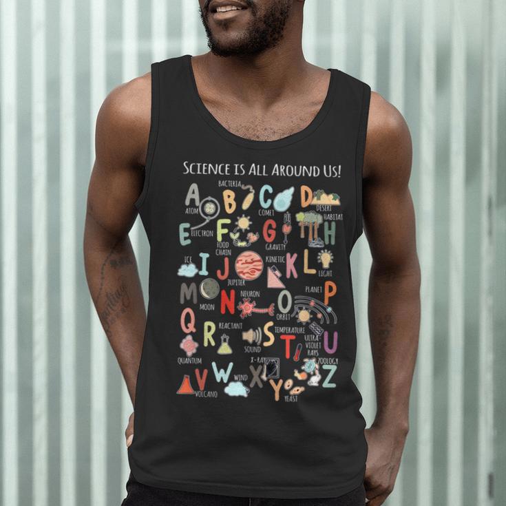 Science Teacher Alphabet Science Is All Around Us Teacher Men Tank Top, novelty gifts, funny gifts