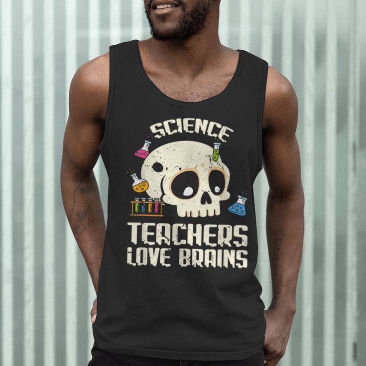 Science Teachers Love Brains Teachers Halloween Men Tank Top, novelty gifts, funny gifts