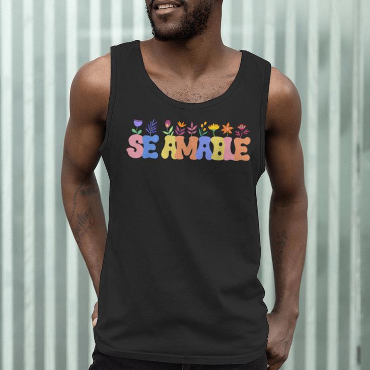 Se Amable Be Kind In Spanish Groovy Teacher Flowers Men Tank Top, novelty gifts, funny gifts Se Amable Be Kind In Spanish Groovy Teacher Flowers Men Tank Top, novelty gifts, funny gifts